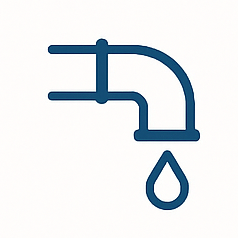 icono de una tubería con una gota de agua