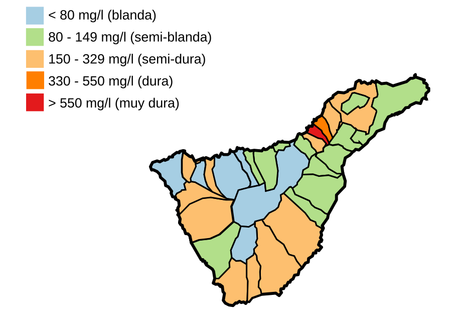 Antical Tenerife - la dureza del agua por municipios